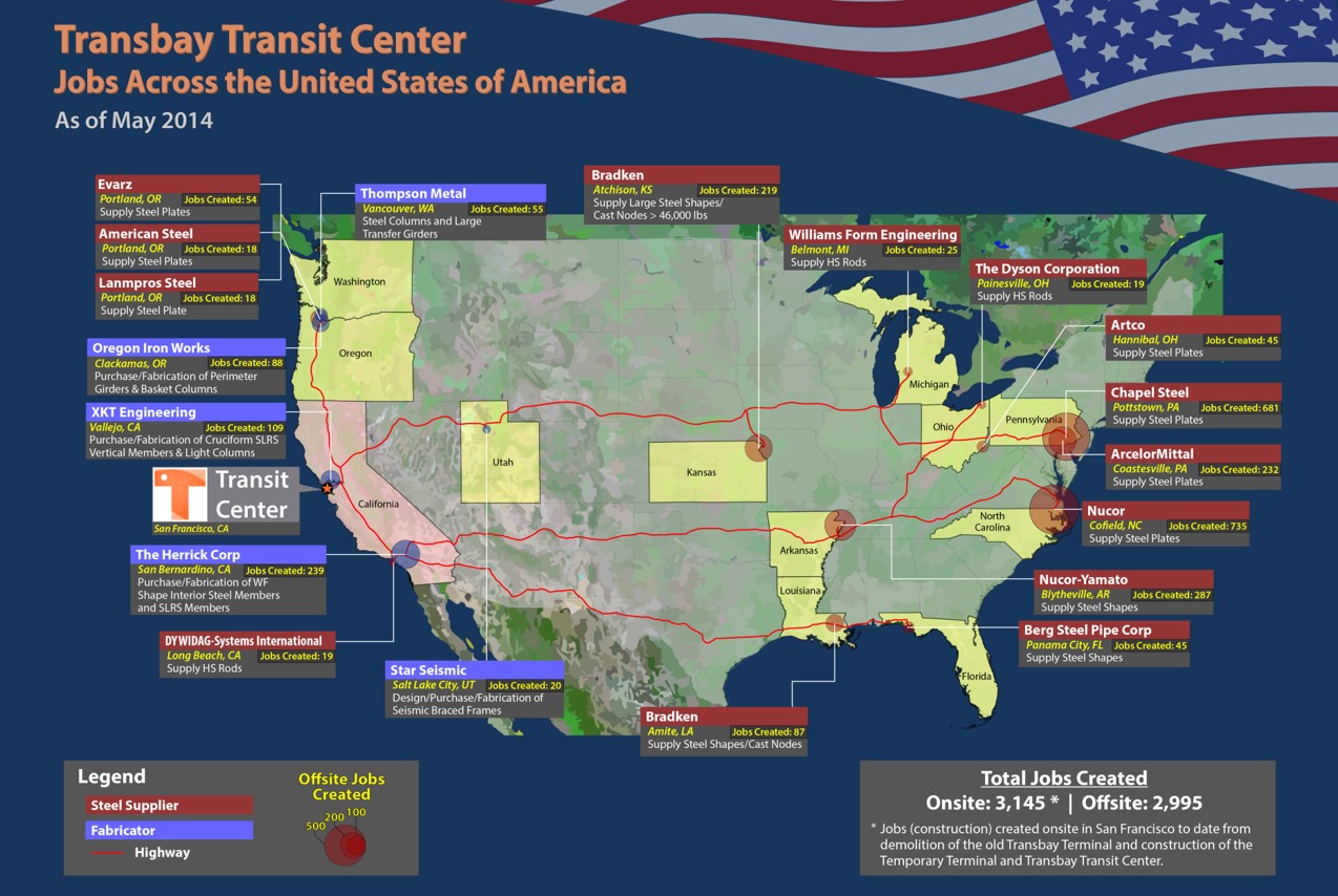 SF Transit Center Jobs Map 2014